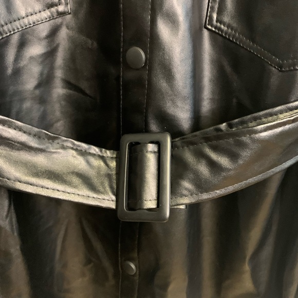 Black PU Faux Leather Jackets #163 - Picture 7 of 13